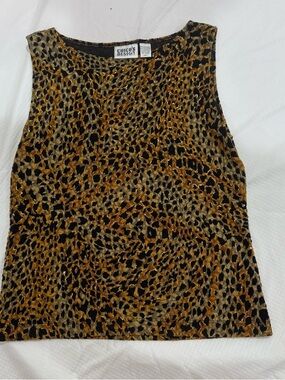 Chico's Leopard-Print Sleeveless Tank in Black & Brown